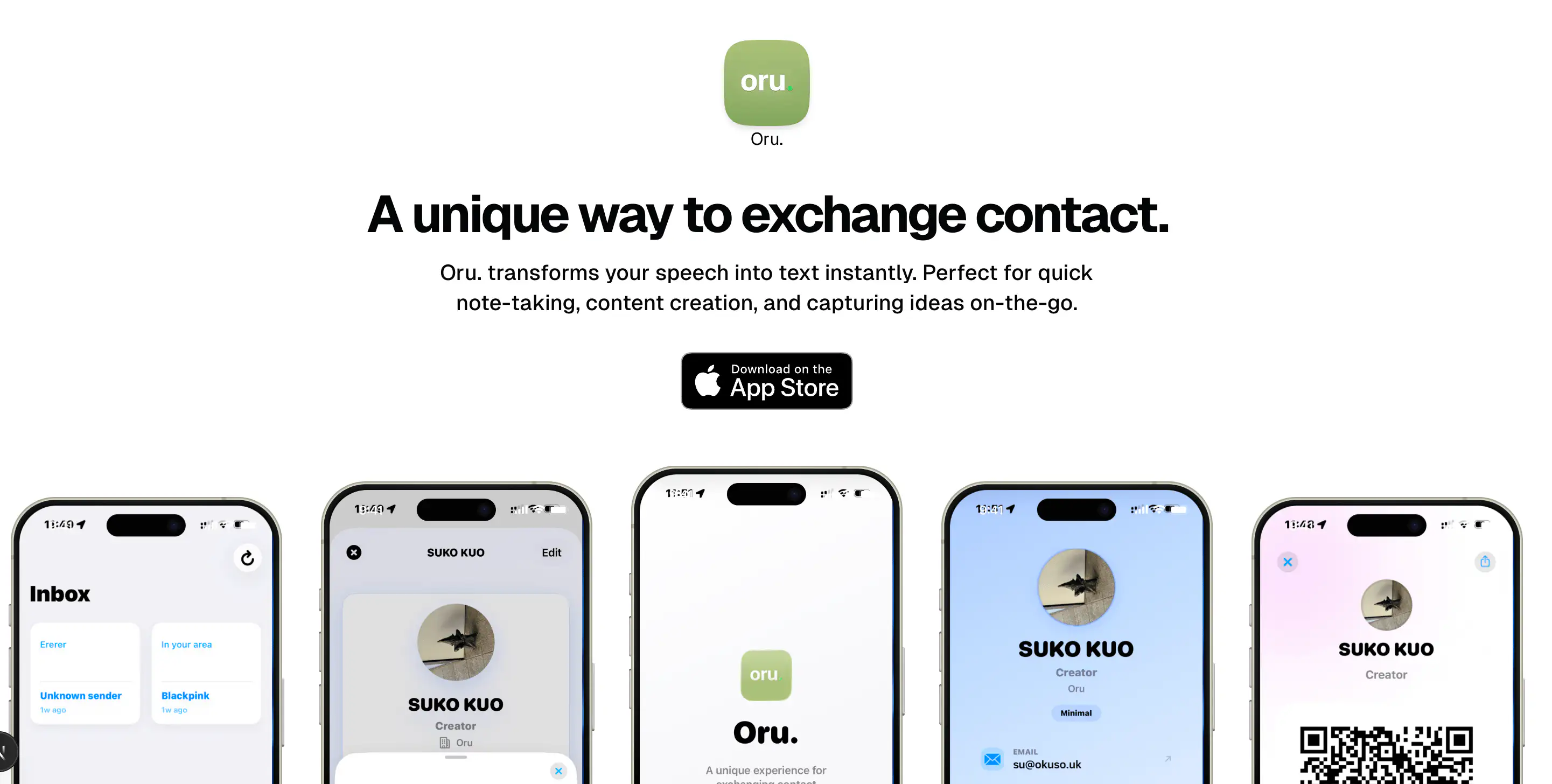 Oru App Interface